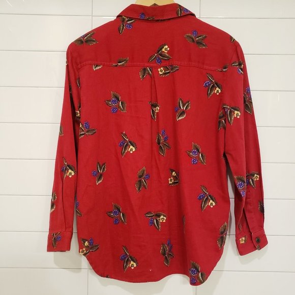 Vintage SK Wear red floral long sleeve button down size medium - Picture 7 of 7